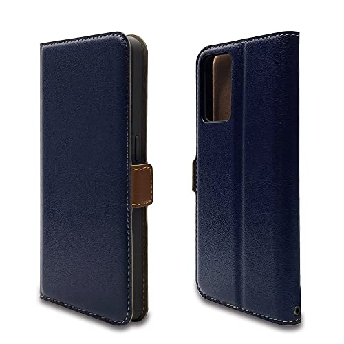 ラスタバナナ OPPO Reno7 A 薄型手帳ケース サイドマグネット ネイビー×ブラウン 6935RENO7ABO