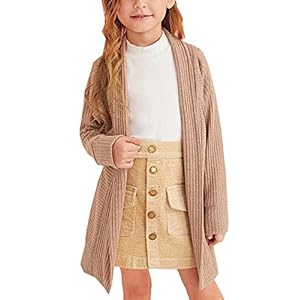 Cutoluca Toddler Baby Girl Knitted Sweater Long Sleeve Cardigan Open Front Coats Fall Winter Kids Solid Long Jacket
