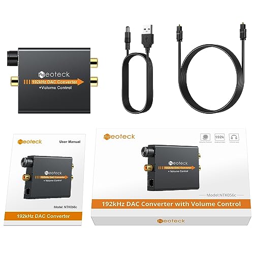 Neoteck NTK056 192Khz Digital To Analog Converter Dac Supports Volume Control Digital Coaxial Spdif Optical To Analog Stereo L/R Rca 3.5Mm Jack Audio Adapter thumb #6