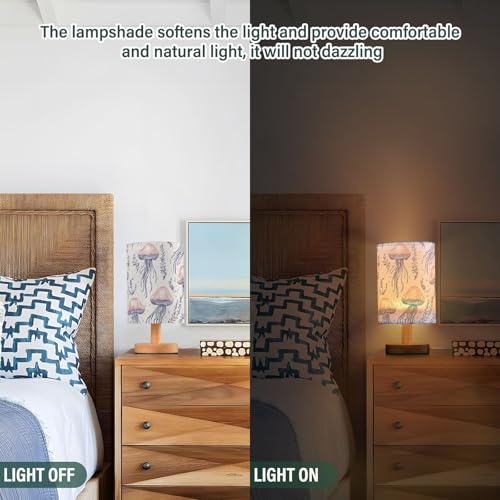 Lámpara de mesa de noche con luz LED blanca y USB miniatura 5