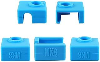 5PCS 3D Printer Heater Block Silicone Cover High-temperature Resistant MK8 Silicone Cover Compatible with CR-10/10S/S4/S5/Ender 3/ANET A8 Blue