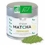 Anatae Marque française - Thé Matcha prestige yuzu bio - Amertume discrète - Poudre de thé vert matcha 100% BIO qualité premium - Récolté à la main à Nishio, Japon (30g)