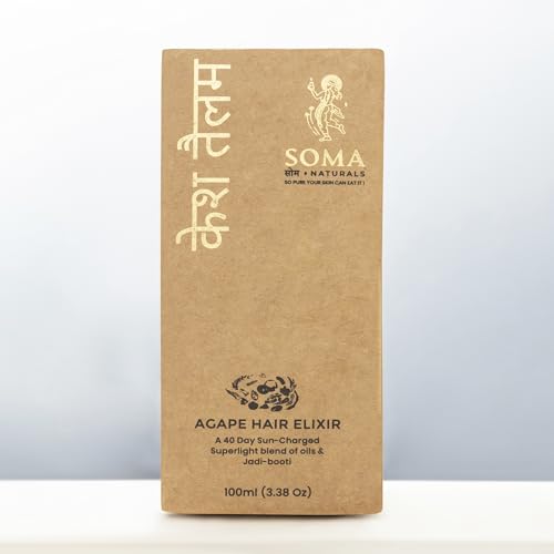 Image of Agape Hair Elixir for Men & Women | 100% Natural & Plant-Based Ingredients | Nourishing Hair Oil for Stronger, Shinier Hair | Non-Sticky Formula | No Hidden chemicals & Color- 100ml