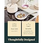 Caraway Mini Cookware Set - Non-Stick Ceramic Fry Pan (1.05 qt, 8") Sauce Pan (1.75 qt) & Storage Rack - Non Toxic, PTFE & PFOA Free - Oven Safe & Stovetop Agnostic (Gas, Electric & Induction) - Black - Image 4