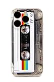 FAteamll Case for iPhone 16 Pro Matte Finish Heavy Duty Soft Back Cover with Reinforced Corners TPU Soft Bumper Retro Cassette Tape Case Compatible with iPhone 16 Pro