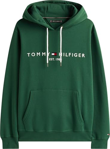 Tommy Hilfiger Herren Hoodie Tommy Logo mit Kapuze, Grün (Ornamental Green), XS – Ansicht 6