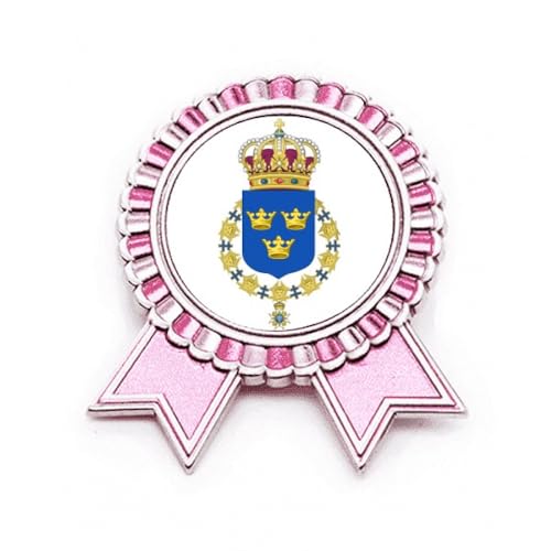 Broche rose avec emblème de l'Union Européenne en métal taille M