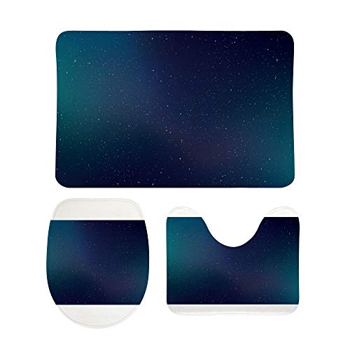 Tapis contour en U et tapis de bain lavable motif nébuleuse