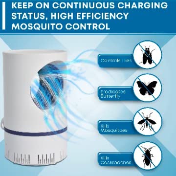 Indoor Bug Zapper, Quiet Insect Trap, Electric Mosquito Zapper For Fruit Flies, Portable Mosquito Killer Trap For Bedroom, Living Room, Kitchen And Office #TOP3