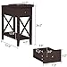 ChooChoo End Table, MDF Material Flip Top Narrow End Table with Drawer, Accent Small Side Table Nightstand for Living Room, Bedroom, and Small Spaces - Espresso