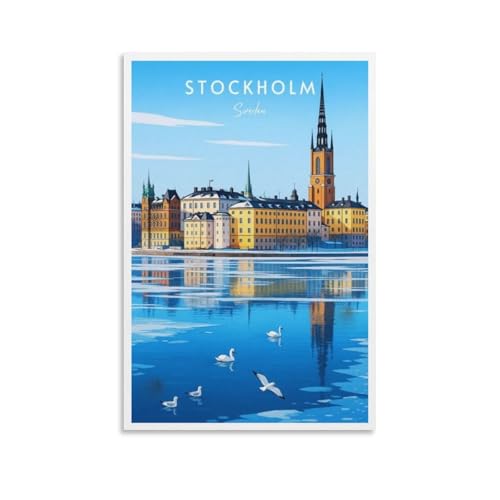 Stockholm Travel Canvas Wall Art 20x30in