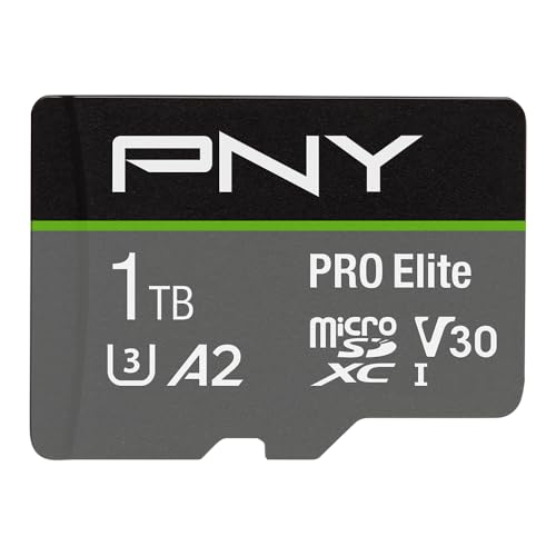 Image of PNY 1TB PRO Elite Class 10 U3 V30 microSDXC Flash Memory Card - 100MB /s, Class 10, U3, V30, A2, 4K UHD, Full HD, UHS-I, Micro SD