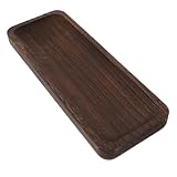 Forme compacte : le plateau en bois, long et étroit, se place facilement comme plateau à serviettes pour les invités ou plateau de service pour un buffet, optimisant l'espace tout en apportant une touche d'harmonie visuelle. plateau en bois décoratif, plateau de bureau