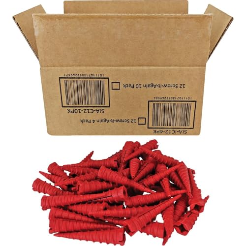 Screw-It-Again #2 to #16 Thread x 2 in. Anclaje de madera plástico rojo (50 piezas) - 1 unidad miniatura 1