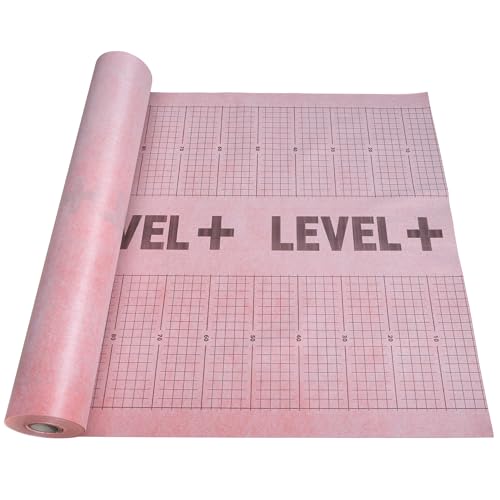 LEVEL+ TPO Abdichtungs- & Entkopplungsmatte 10 m² für Fliesen, wasserdicht, rissüberbrückend, innen & außen, Bad, Balkon, Terrasse, Dusche TPO