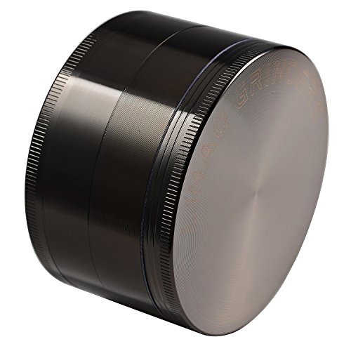 LIHAO 4 Piece 3" Spice Herb Grinder - Nickle Black