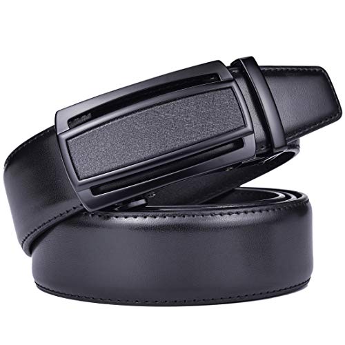 Image of Beltox Men Leather Belt w Slide Ratchet Interchangeable Buckle