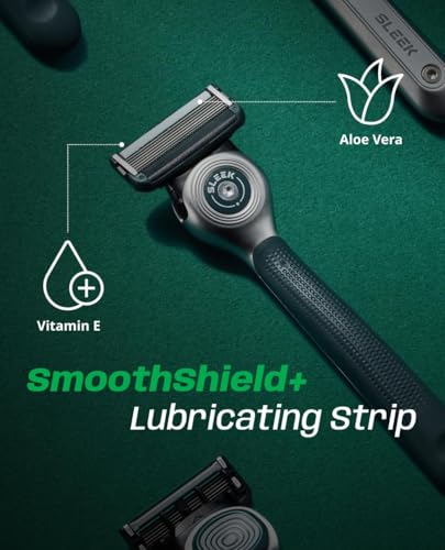 Image of DORCO SLEEK 6 Blade Razor for Men with Multi-Flex Technology for a Smooth & Comfortable Shave | Cartridge Razor for Men, Razor Handle with Stand + 5 Cartridges