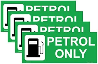Haobase 4 Pcs Petrol Only Sign Sticker - Self Adhesive Vinyl (6cm x 2.5cm)