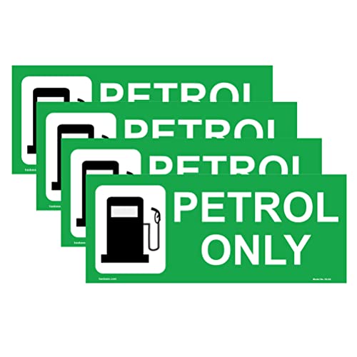 Image of Haobase 4 Pcs Petrol Only Sign Sticker - Self Adhesive Vinyl (6cm x 2.5cm)