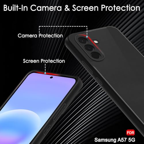 Image of TheGiftKart Back Cover for Samsung Galaxy A57 5G Case | Hard Translucent Smoke Matte Back | Hybrid Shockproof 360 Degree Protection Galaxy A57 Back Cover (PC & TPU, Black Sides)
