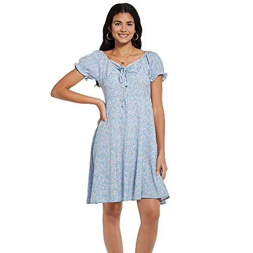 Robe d'été imprimé floral et manches courtes : le chic smocké et ajusté - 3