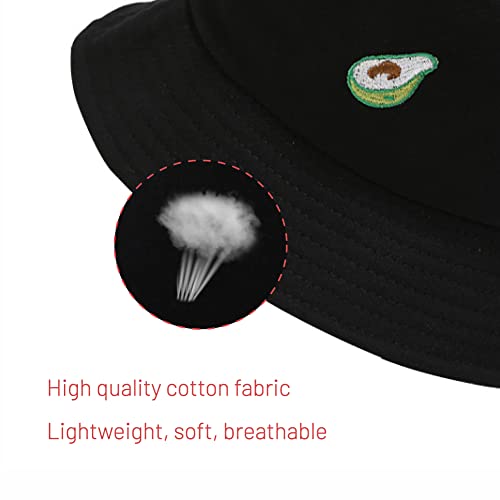 Image of Cotton Bucket Hat for Women Men Summer Travel Sun Beach Bucket Cap, Unisex Outdoor Fisherman Hat