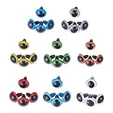 PH PandaHall 64 Pieces 8 Color Plastic Safety Eyes Craft Eyes 15mm with 64 Pieces Washers for Doll, Puppet, Plush Animal Making