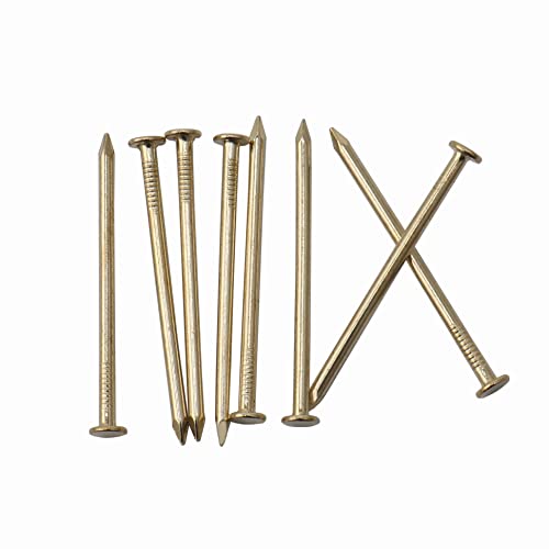 Image of JEGONFRI 450PCS 1-1 /4 inch x 16Ga Brass Plated Nails for Hanging Pictures | Rustproof Carbon Steel, Flat Head, Shiny Gold Finish, Versatile Woodworking, Smooth Surface, Long-Lasting Supply