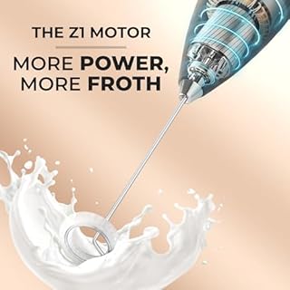 Zulay Kitchen Powerful Milk Frother Wand - Ultra Fast Handheld Drink Mixer - Electric Whisk Foam Maker for Coffee, Lattes, Cappuccino, Frappe, Matcha, Hot Chocolate & Coffee Creamer - Milk Boss Black