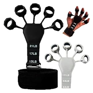 Gniukxe 2PCS Grip Strength Trainer,Finger Strengthener, the gripster Strength Trainer,Hand Grip Strengthener 6 Resistant Level Finger Exerciser