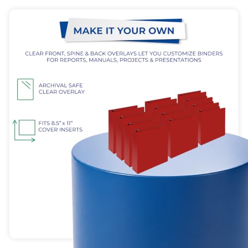 Image of Samsill Durable 2 inch 3 Ring Binder, D Ring Binder, 100% Recycled Chipboard, Red, 12 Pack