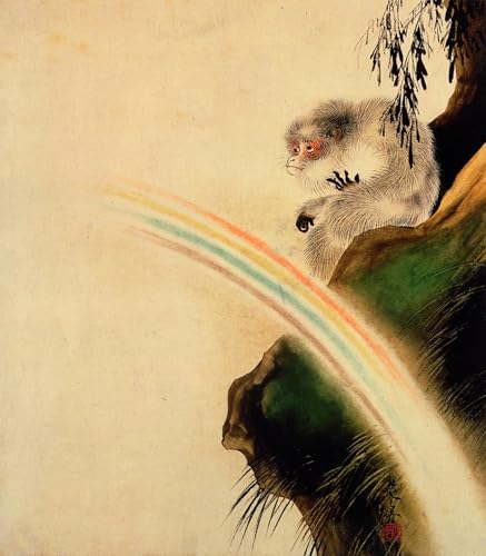 Tableaux peinture sur toile gibbon Shibata Zeshin une toile d'art premium 60x90