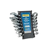 RELY+ 7Pcs Ratcheting Wrench Set with Rack Organizer, CR-V Steel | 8-18 mm Metric Combination Ratchet Wrenches Set | Combination Wrenches Set for Bicycle, Motorcycle