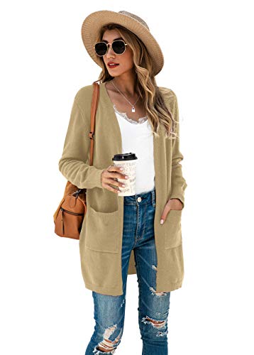 Image of TASAMO Cardigan Sweaters for Women Long Sleeve Open Front Casual Knit Fall Coat Oversized Soft Outwear with Pockets