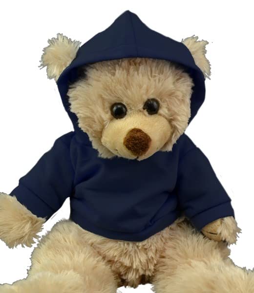 Custom Dark Blue Hoodie Tee 16" Teddy Bear Outfit Teddy Bear Clothes Fit 14" - 18" Build-a-Bear, Vermont Teddy Bears, Make Your Own Stuffed Animals (
