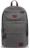 ibagbar Canvas Backpack Rucksack Daypack Travel Bag Hiking Bag Gray