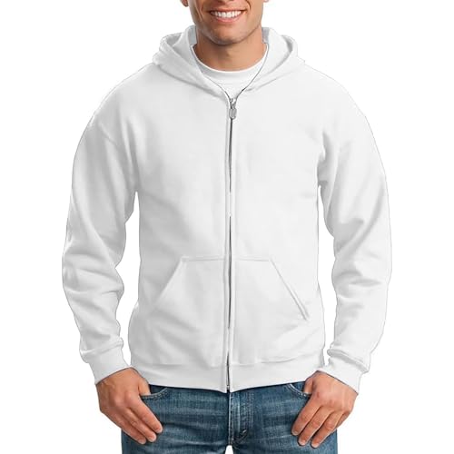 Ymosrh Men's Hoodie Long Sleeve Zip Up Hooded Sweatshirt Casual Athletic Workout Hoodies with Pockets, S-2XL