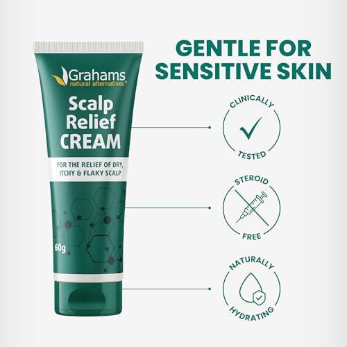 Grahams Natural Scalp Relief Cream - Seborrheic Dermatitis, Dandruff & Psoriasis Scalp Treatment - Moisturises Dry, Itchy & Flaky Scalps - Manuka Honey, Calendula, Jojoba Seed Oil (1 x 60g) - 5