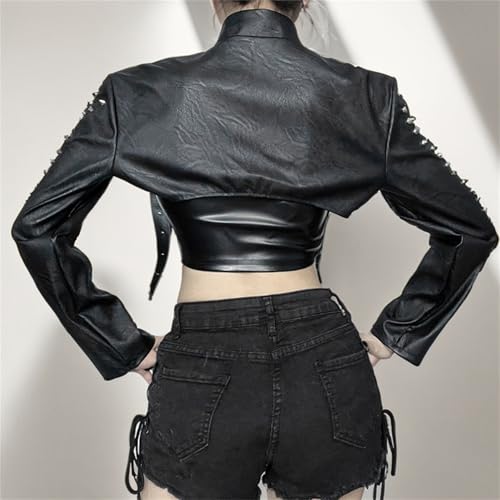 Punk Bolero Shrug Top for Women Gothic Long Sleeve Y2k Grunge4