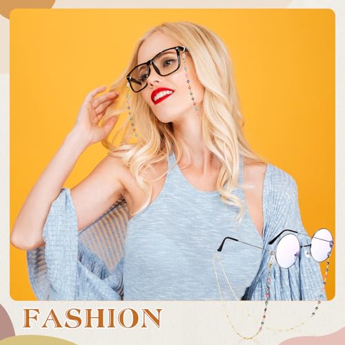 Frienda 6 Pcs Glasses Chain for Women Eyeglass Chains Glasses Strap Holder Beaded Eyeglasses Lanyard Around Neck Cords(Stylish Style) - Thumbnail 4