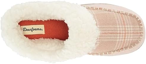 Dearfoams Women's Nyla Felted and Plaid Moc Toe Clog Slipper, Pale Mauve, 11-12 | Image 4