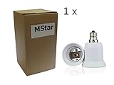 1 Pack E12 to E26 / E27 Adapter - Converts Chandelier Socket (E12) to Medium Socket (E26/E27)