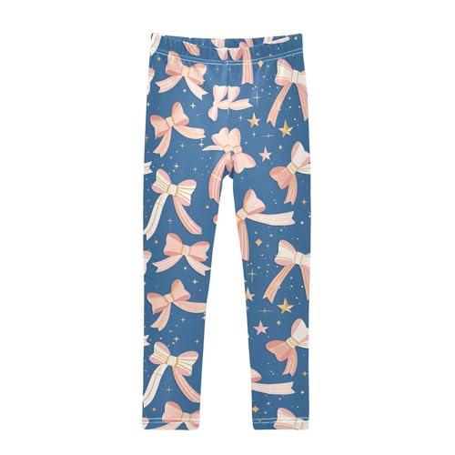 Wusikd Bows Girls' Leggings Toddler Doodles Stars Kids Yoga Pants Dance Active Tights 4T