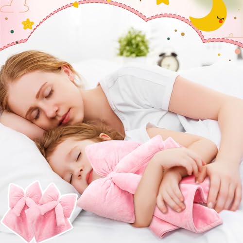 Image of Breling Pink Coquette Bow Security Blanket Soft Baby Fluffy Blanket Unisex Stuffed Gift for Newborn Infant Toddler Boys and Girls, 13. 78 Inch