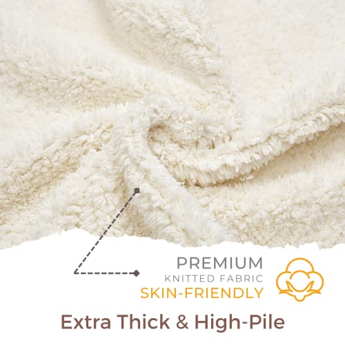 Wonder Space Handmade ABC Alphabet Kids Play Mat - Soft Shag Fluffy 100% Cotton Non-Slip Educational Letter Learning Nursery Rug, Ideal Indoor Room Floor Carpet Decorations (47inch, White)