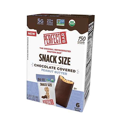 Perfect Bar Snack Size Chocolate Covered Peanut Butter Protein Bar, Protein Snack, Snack Bar, Kids Bar, Organic, Gluten Free, Soy Free, Non Gmo, No Sugar Alcohols, 1.05 Ounce Bars, 6 Count #TOP2