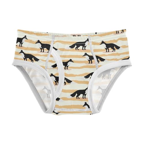 Cotton Little Boys Briefs Soft Black Foxes Toddler Underwear
