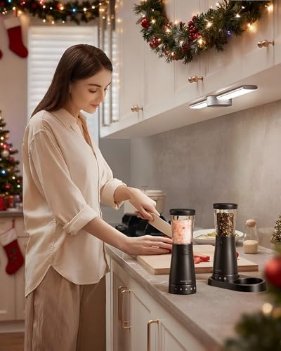 Electric Salt and Pepper Grinder Set with 4.5oz Large Capacity, Stainless Steel Rechargeab - image 3