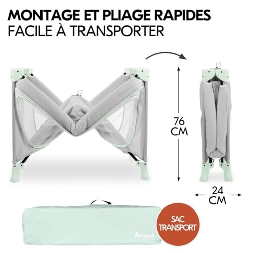hauck Lit Parapluie Bébé avec Matelas Dream N Play Plus – Dusty Mint – vue 5